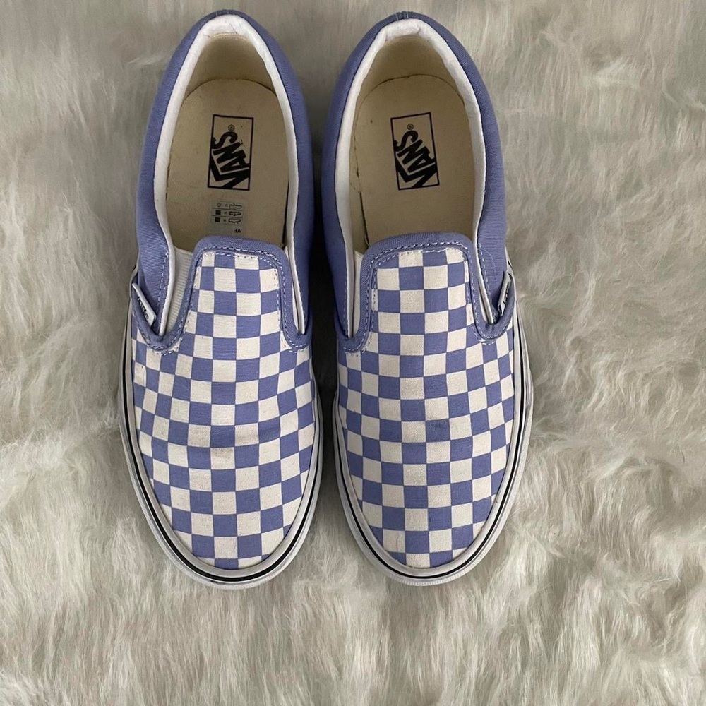 Vans Women's Purple Checkered Slip-On Shoes